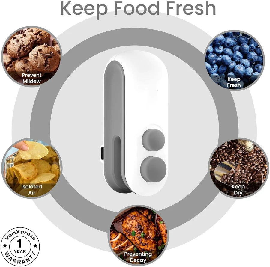 Seal & Cut Pro Mini Sealer | USB Rechargeable Food Bag Packing Machine